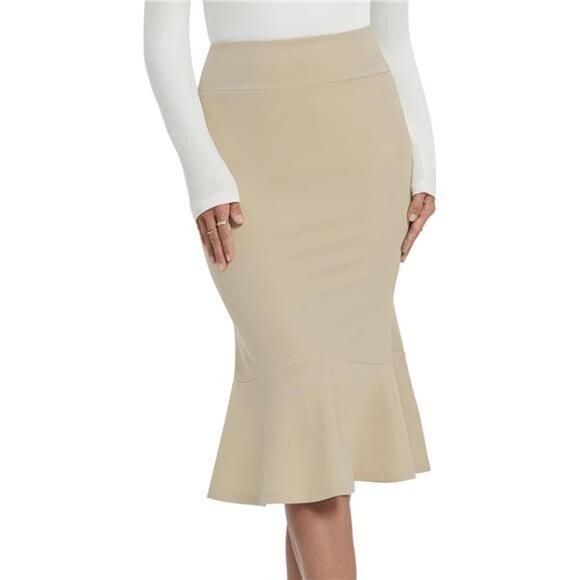 Women's Pencil Skirt High Waist Stretch Work Dressy Casual Midi Bodycon
